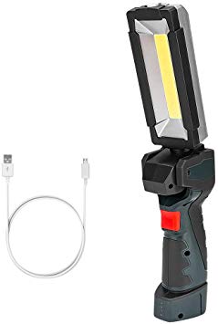 Coquimbo LED Work Light, Rechargeable Work Lights with Magnetic Base 360°Rotate 5 Modes Super Bright LED Flashlight Inspection Light for Car Repair Household and Emergency Use