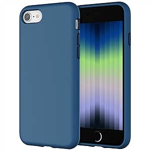 JETech Silicone Case for iPhone SE 3/2 (2022/2020 Edition), 4.7-Inch, Silky-Soft Touch Full-Body Protective Phone Case, Shockproof Cover with Microfiber Lining (Cobalt Blue)