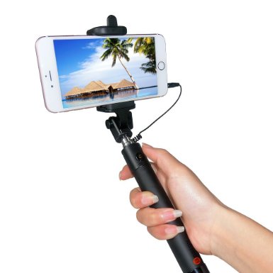 Selfie Stick, Amya [Battery Free] Wired Selfie Stick for iPhone SE/6S/6S Plus/6/6 Plus/5S/ GalaxyS7/ Galaxy S7 Edge/ Nexus 6p/ LG G5 and More