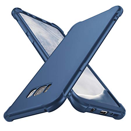 Samsung Galaxy S8 Case, ORETech 360° Full Body Shockproof Galaxy S8 Case Ultra Thin Cover [Air Cushion Corner] Anti-Scratch Hard PC   TPU Bumper Rubber Samsung S8 Case - Navy Blue