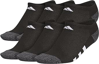 adidas Athletic Cushioned No Show Socks (6-Pairs) for Kids, Boys and Girls-Durable, Breathable Low-Profile Fit