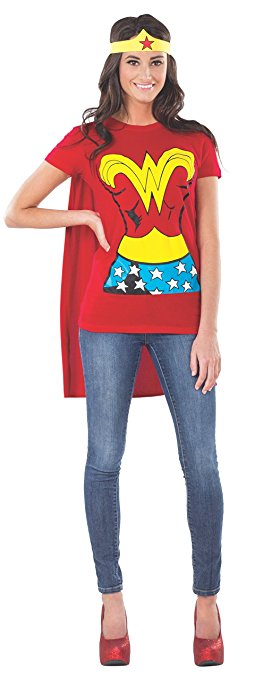 DC Comics Wonder Woman T-Shirt With Cape And Headband Costume