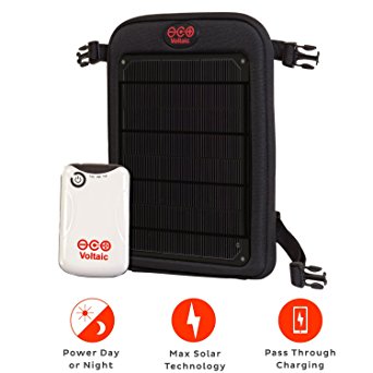 Voltaic Systems - Fuse 6 Watt USB Solar Charger with Backup Battery Pack - Charcoal | Powers Phones, Tablets, DSLR cameras, & More | Charges Your Phone as Fast as at Home | Portable Powered Panel