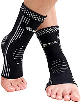 BLITZU #1 Ankle Brace Medical Grade Plantar Fasciitis Compression Sock, Best Foot Sleeve with Arch Support, Injury Recovery, Relieve Joint Pain Eases Swelling, Heel Spurs