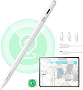 ESR Findmy Stylus Pen for iPad, 2018-2024, ipad Pencil Pro with Findmy Function and Fast Charging for iPad Pro 12.9/13/11-M4 & iPad Air 5/4/13/11-M2 & iPad 7/8/9/10 & iPad Mini 5/6/7, White