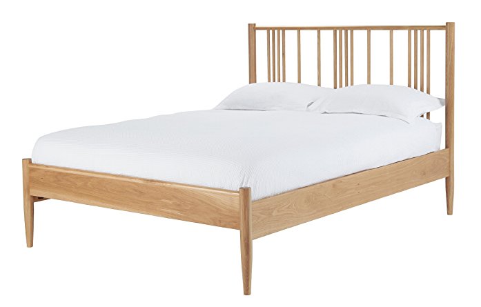 Silentnight 4 ft 6-inch Hamilton Oak Wooden Bed with Varnish, Double, 135 cm, 4-Piece