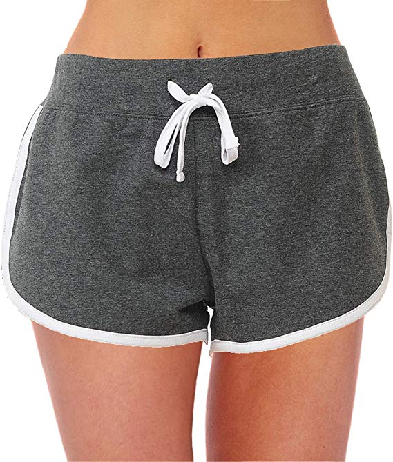 Women's Active French Terry Dolphin Hem Knit Pull-On Shorts