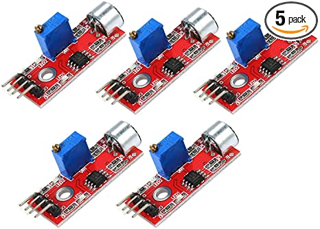 DEVMO 5PCS Microphone Sensor High Sensitivity Sound Detection Module Compatible with Arduino PIC AVR