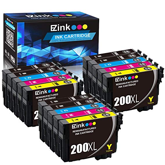 E-Z Ink (TM) Remanufactured Ink Cartridge Replacement for Epson 200XL 200 XL T200XL to use with XP-200 XP-300 XP-310 XP-400 XP-410 WF-2520 WF-2530 WF-2540 6 Black, 3 Cyan, 3 Magenta, 3 Yellow, 15 Pack