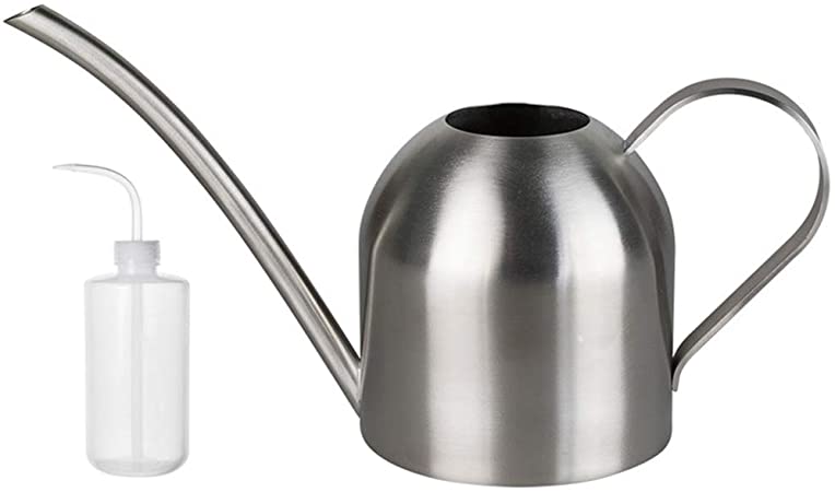 Freehawk Watering Can Stainless Steel Watering Pot with Long Spout for Indoor and Outdoor Plants or Flowers Watering (1L/33oz)