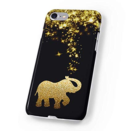 uCOLOR Case Compatible iPhone 6S 6 iPhone 8/7 Cute Protective Case Black Gold Glitter Elephant Slim Soft TPU Silicon Shockproof Cover Compatible iPhone 6s/6/7/8(4.7")