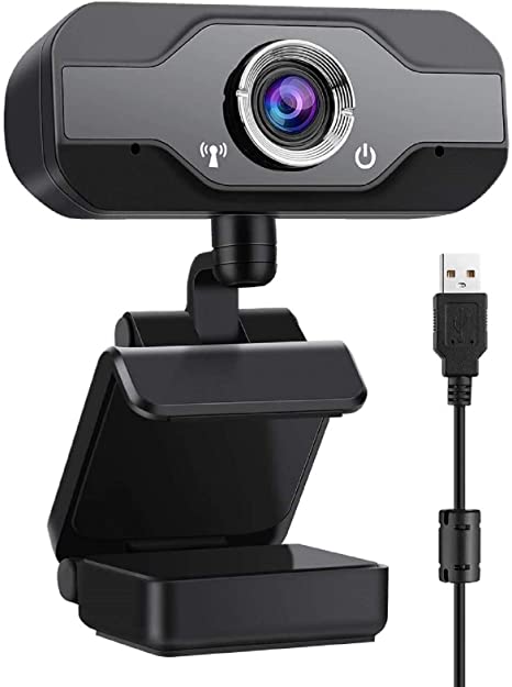 joupugi 1080P USB Webcam with Microphones,Full HD 360 Degrees Web Widescreen,Video Calling Gaming Conferencing Camera for Windows XP / Win2003 / Win7 / Win8 /10,Plug in and Play