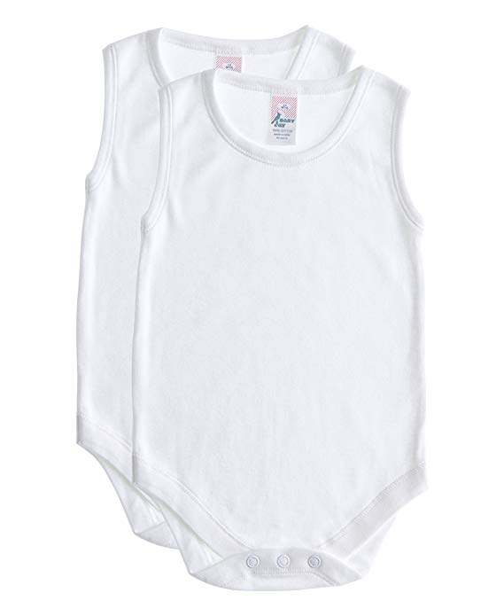 Baby Jay 2 Pack Sleeveless Onesie For Babies and Toddlers - Premium Soft Cotton Bodysuit For Boys and Girls