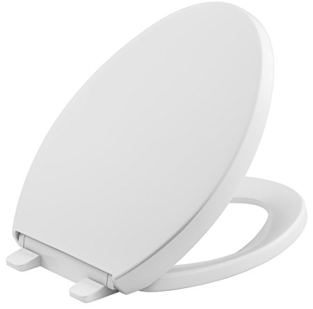 KOHLER K-4008-0 Reveal Quiet-Close with Grip-Tight Bumpers Elongated Toilet Seat, White
