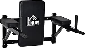 HOMCOM Wall Mounted Dip Station Knee Leg Raise Chin Up Pull Up Rack Home Gym Fitness Exercise Workout Bars New