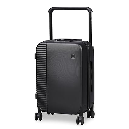 ICON The Transit Signature Plus Cabin Polycarbonate Hardsided Luggage| Ultra Light Weight 8 Wheel| Wide Handle Trolley Luggage Hardsided Suitcase|Black|
