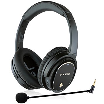 Golzer Axios Pro Wireless Bluetooth Headphones with Active Noise Cancelling, Headphones-to-Heaphones Audio Sharing (ShareMe), Internal and Detachable External Mic, Detachable Wired Audio