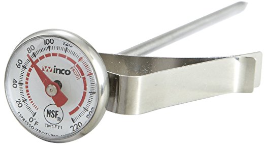 Winco 1-Inch Dial Frothing Thermometer with 5-Inch Probe