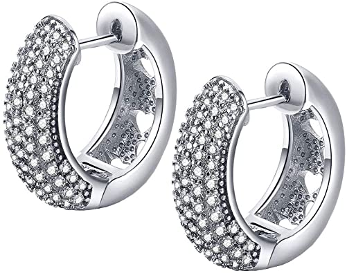 Fashion Cubic Zirconia 18K Gold Plated Hoop Earrings Jewelry For Women Clearance Sensitive Ears