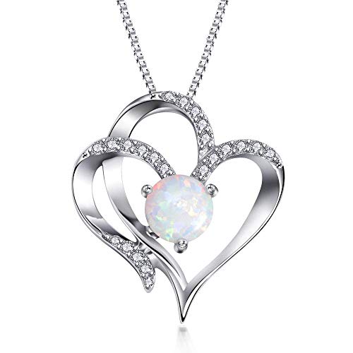 Opal Necklaces 5A Cubic Zirconia Heart Necklace 14K Gold Plated Heart Pendant Necklace Jewelry Gifts Necklaces for women