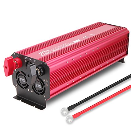 UFire 5000W Power Inverter DC 12V To 110V AC Car Converter With Dual AC Outlets 2A USB Port Car Adapter -Red