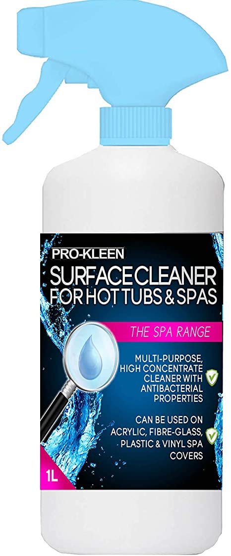 Pro-Kleen Antibacterial Hot Tub & Spa Surface Cleaner Spray - Removes Harmful Bacteria, Oil & Grease (1 Litre)