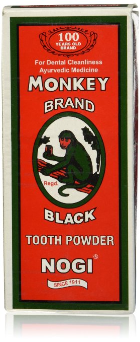 Monkey Brand Black Tooth Powder Nogi Ayurvedic New in box 100 Grams