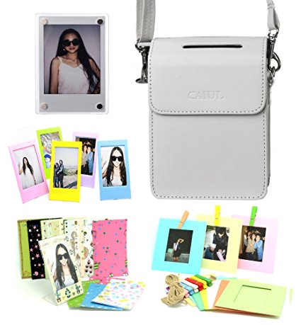 CAIUL 5 in 1 Fujifilm INSTAX SHARE SP-2 Smart Phone Printer Accessories Bundles (White SP-2 Case/ Magnetic Frame / Wall Hang Frames/ Film Frames/ Film Stickers)