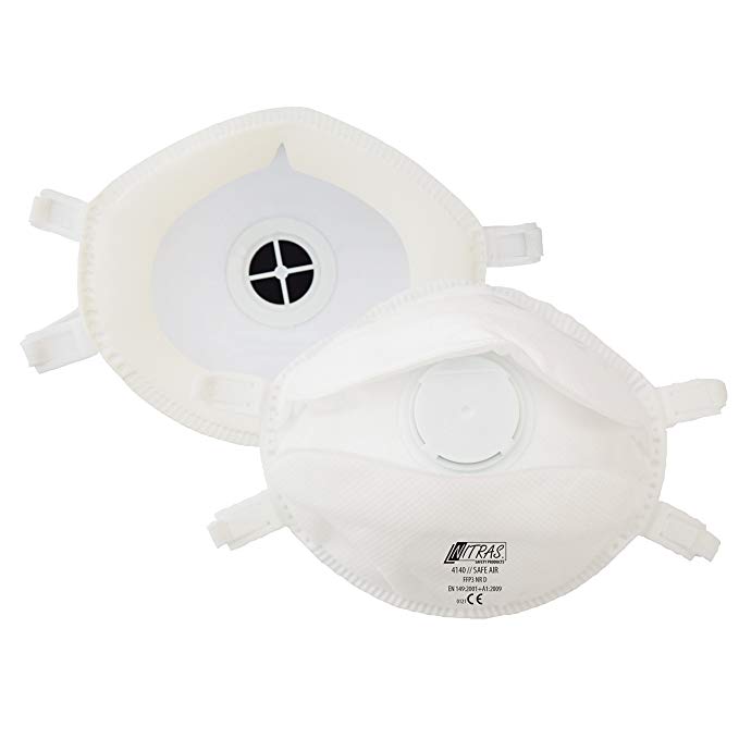 ACE 5 x FFP3 Dust Masks with Valve, Protection Against Smallest Particles, Smoke, Aerosols and Fine Dust EN149 - Dust Mask Respirator Respiratory Protection