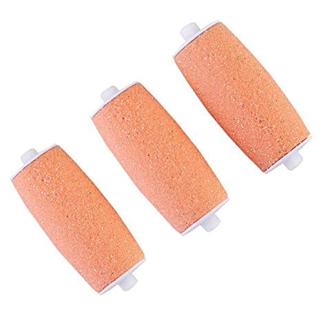 Extra Coarse 3 Refill Rollers by Own Harmony Best Fit for Electric Callus Remover CR900 - Foot Care for Healthy Feet - Pedicure File Tools - Refills 3 Pack Extra Coarse Replacement Roller (Peach)