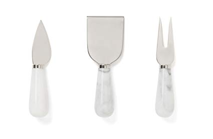 Fox Run 48736 Premium 3 Piece White Marble Cheese Knife Set