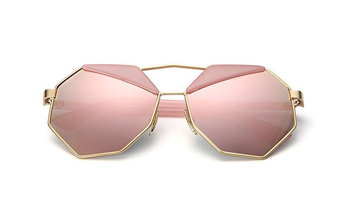 SojoS Super Lovers Polygon Round Cute Composite Two Tone Women Sunglasses SJ1016