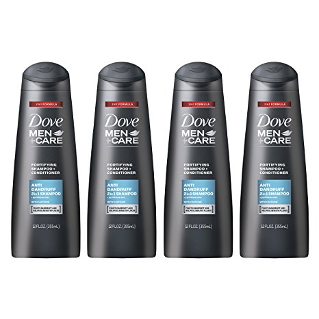 Dove Men Care 2 in 1 Shampoo, Anti Dandruff 12 oz, 4 Count