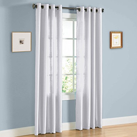United Linens - 2 Piece window curtains (38x84) (white) faux silk Window treatments 38x84) (burgundy) faux silk Window treatments for kitchen and drapes for living room and bedroom panels grommet