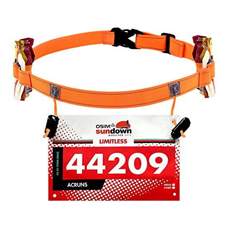 Maacool Race Number Belt ( 6 Gel Loops ) for Triathlon,marathon,Running,Cycling