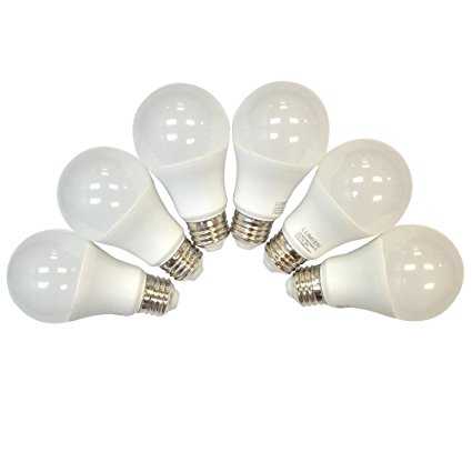 Lumien LED A19 Bulb, 7W (60 Watt Equivalent), 2700K (Warm White), 650 Lumens, Medium Base (E26), 6-Pack