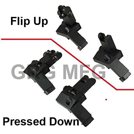 AR15 AR 15 Front and Rear flip up 45 Degree Rapid Transition BUIS Backup Iron Sight by Field Sport