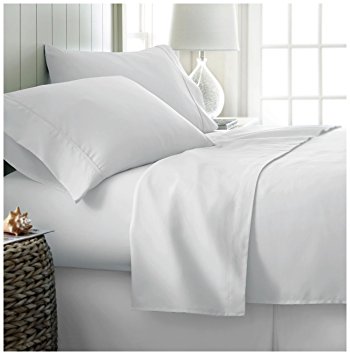 King Sheet Set by ienjoy Home Collection - Deep Pocket Bed Sheets - 100% Soft Brushed Microfiber Bedding - King, White