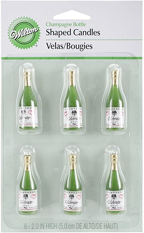 Wilton Candles and Cake Decorations, 2 -Inch, Champagne Bottles, 6-Pack