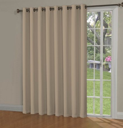 H.Versailtex Grommet Top Extra Long and Wide Thermal Insulated Blackout Curtains/Premium Room Devider Made of Innovated Microfiber-Large Size 100"W by 108"L- Wheat (1 Panel)