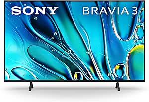 Sony 50 Inch 4K Ultra HD TV BRAVIA 3 LED Smart Google TV with Dolby Vision HDR and Exclusive Features for Playstation®5 (K-50S30), 2024 Model