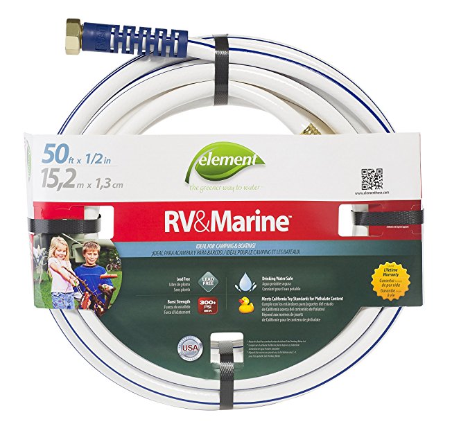 Element ELMRV12050 Marine/RV Lead Free Drinking Water Safe 1/2-Inch by 50-Feet Water Hose