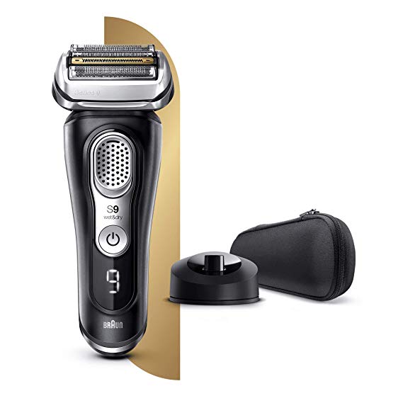 Braun Series 9 9340s Latest Generation Electric Shaver, Charging Stand, Fabric Case, Noir