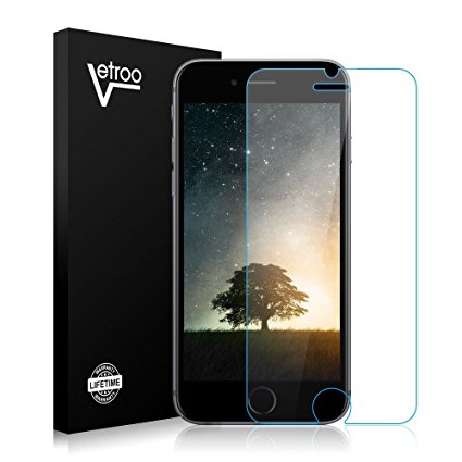 Vetroo Tempered Glass Screen Protector for Apple iPhone 6 and 6S - Tough Guard Shield Film Protects Your Assets