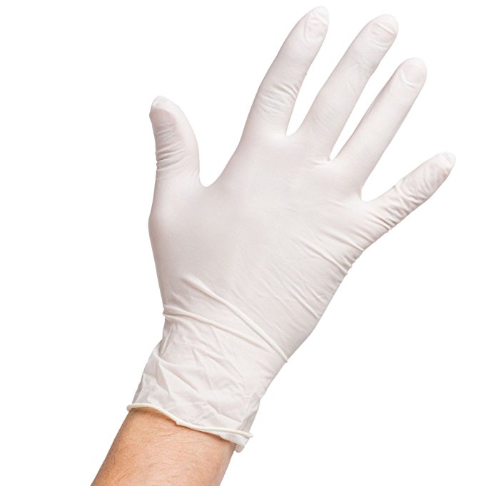 SAFEGUARD Latex Powder Free Gloves, Small, 100 Count