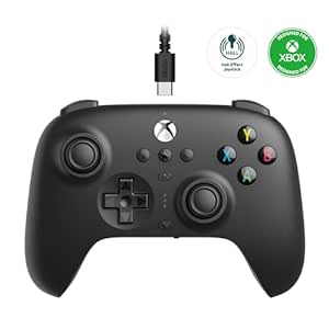 8Bitdo Ultimate Wired Controller for Xbox Series X|S, Xbox One, Windows 10/11, Gamepad with Hall Effect Joysticks, 3.5mm Audio Jack- Officially Licensed (Black)