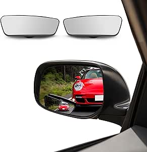 EcoNour Car Blind Spot Mirror, Car Side Mirror (2 Pack) - Convex Rear View Blind Spot Mirrors, 2" Rectangle HD Car Side Mirror Blindspot, Wide Angle Adjustable Blindspot Mirror for Car SUVs & Trucks