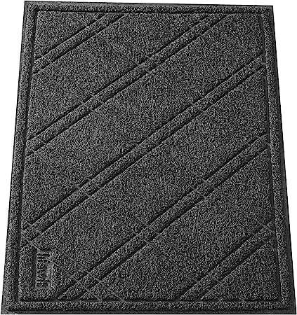 Lifewit Door Mat, 24"×35", Traps Dirt Front Doormats, Non Slip Low-Profile, Durable & Washable Indoor Door Rugs for Entryway, Entrance, Garages, Decks, Patios, Black