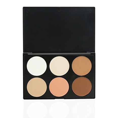 EVERMARKET Makeup Contour Kit Highlight and Bronzing Powder Palette - 6 Colors
