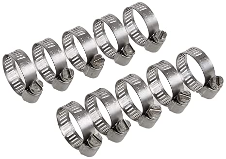 Precision Brand - 33040 M6S Micro Seal, Miniature All Stainless Worm Gear Hose Clamp, 5/16" - 7/8" (Pack of 10)